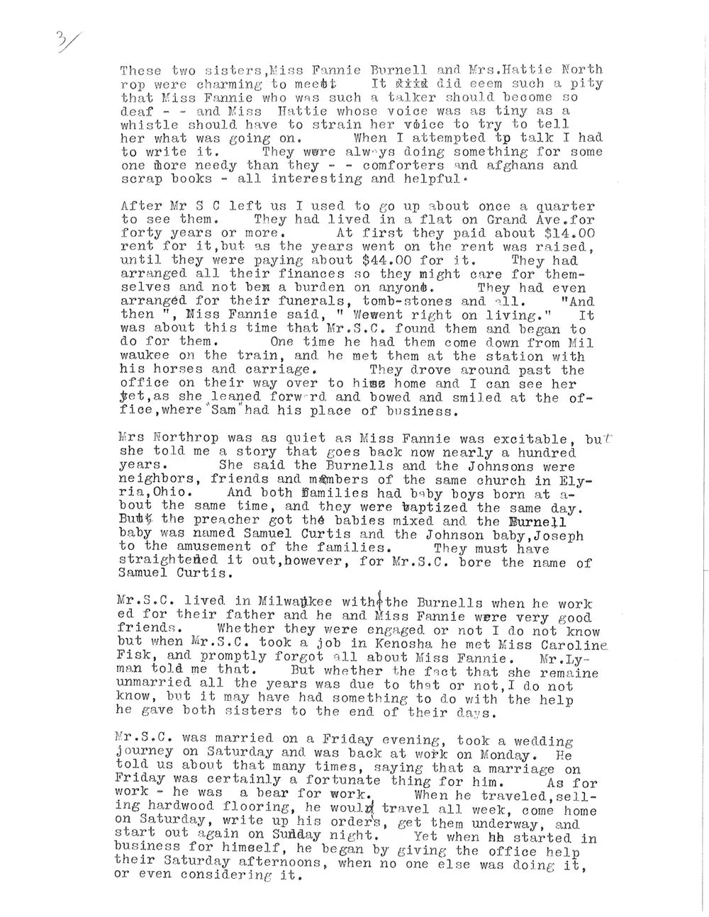 Typewritten page 3 of the 1931 remembrance