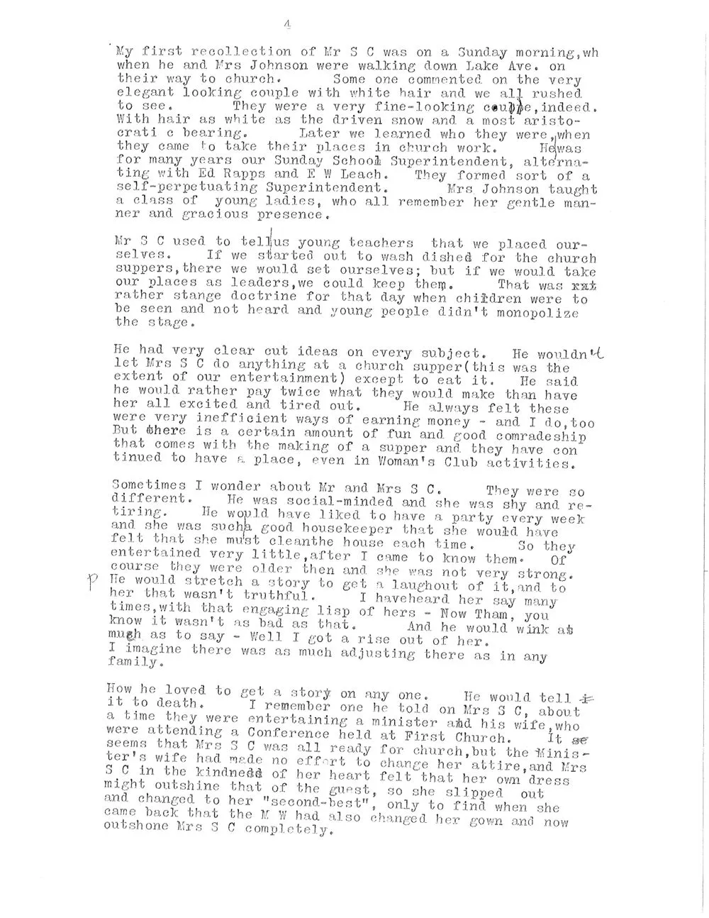 Typewritten page 4 of the 1931 remembrance